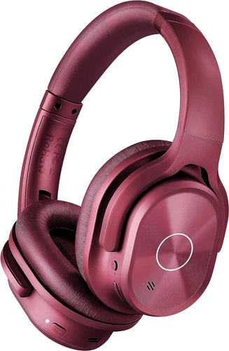 ZIHNIC Active Noise Cancelling Headphones, 40H, Wireless Bluetooth, BURGUNDY