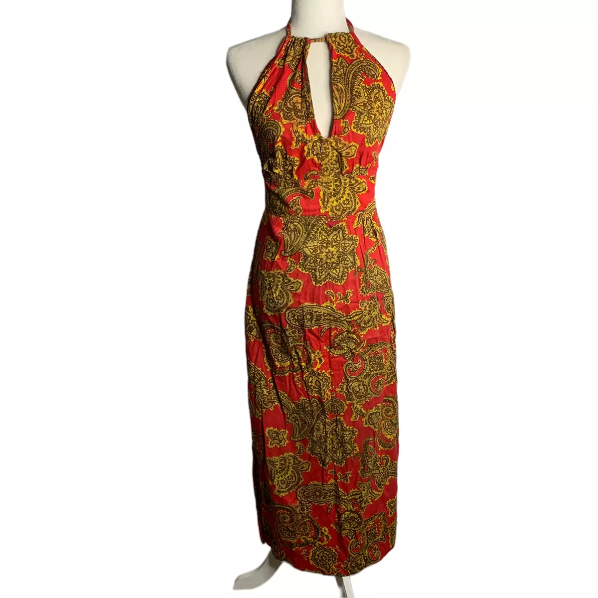 Red vintage halter dress 2025