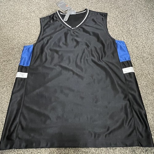 NIKE VINTAGE Y2K Black BLUE CENTER SWOOSH MESH TANK TOP MEN MEDIUM SLEEVELESS - Picture 2 of 7
