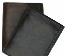 New Mens Trifold Grain Leather Wallet Billfold Credit Card Window ID License A