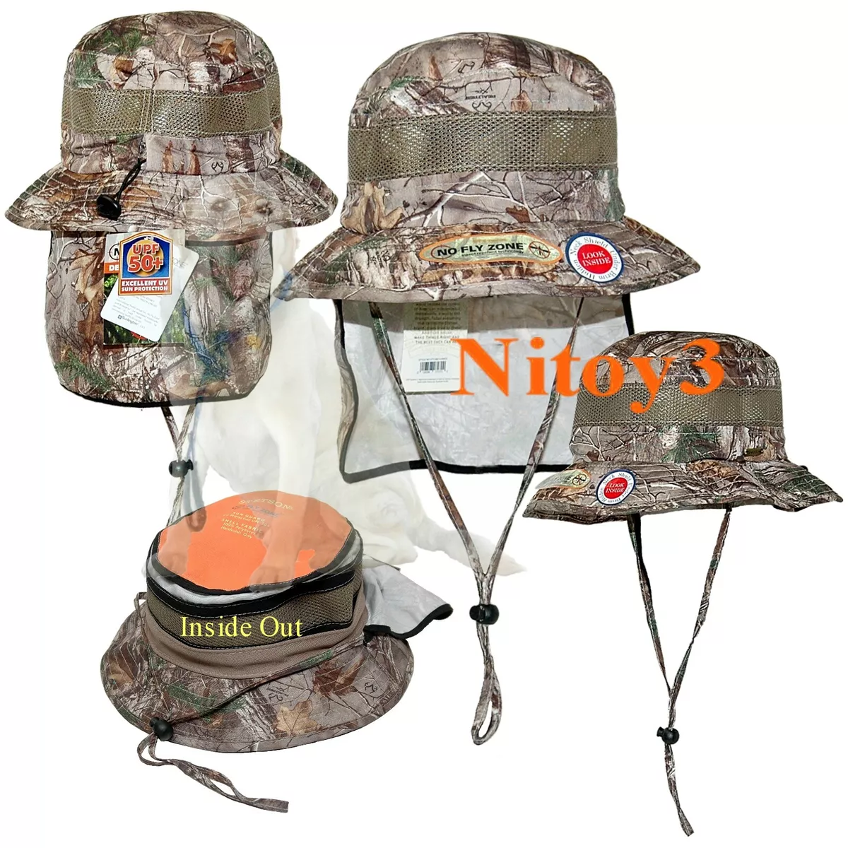 Stetson Realtree Xtra Insect Repellent Boonie Hat Cap w Flap UPF