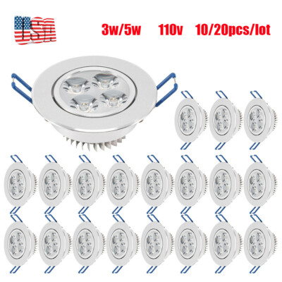 20 Pack 3w Dimmable Downlight Led Ceiling Recessed Cabinet Wall Spot Light Lamp