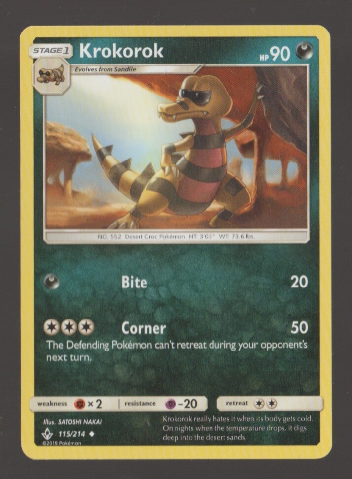 POKEMON KROKOROK CARD 115/214