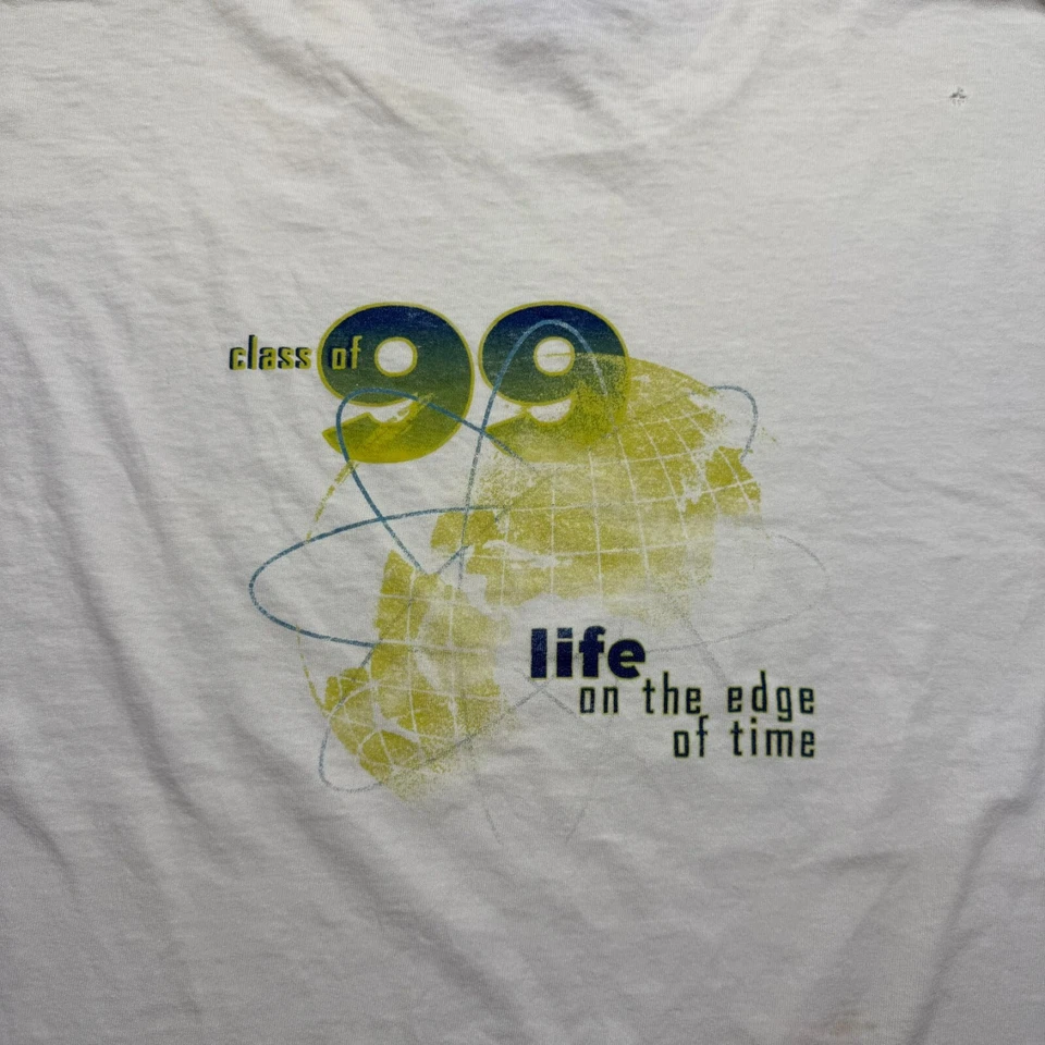 复古 90 年代 Y2K Jostens 99 级时间边缘图形衬衫 XL 码 — 第 2/4 张图片