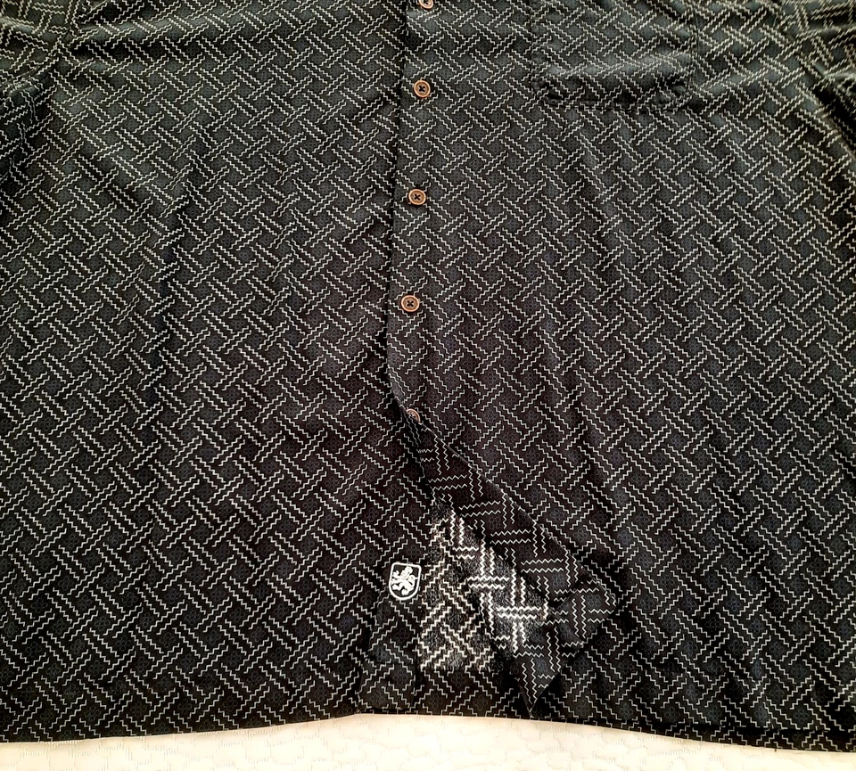 Camisa de seda Nat Nast Luxury Original manga corta geométrica abotonada para hombre XXL  Foto 3 de 4