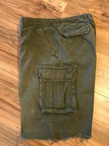 Gap Mens Green Khaki Long Cargo Shorts Raw Hem Size 33 with 13 Inch inseam | eBay