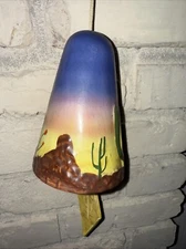 Vintage Hand Painted South Western Original Wind Bell Chime Catus Cacti Desert