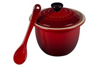 Le Creuset Of America Stoneware Condiment Pot With Spoon, 6 3/4-ounce, Cherry, N on sale Le Creuset Of America Stoneware Condiment Pot With Spoon, 6 3/4-ounce, Cherry, N on sale