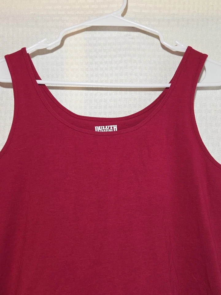 Duluth No-yank Womens Sleeveless Tank Maroon Comfort Stretch Large L - Image 2 of 4