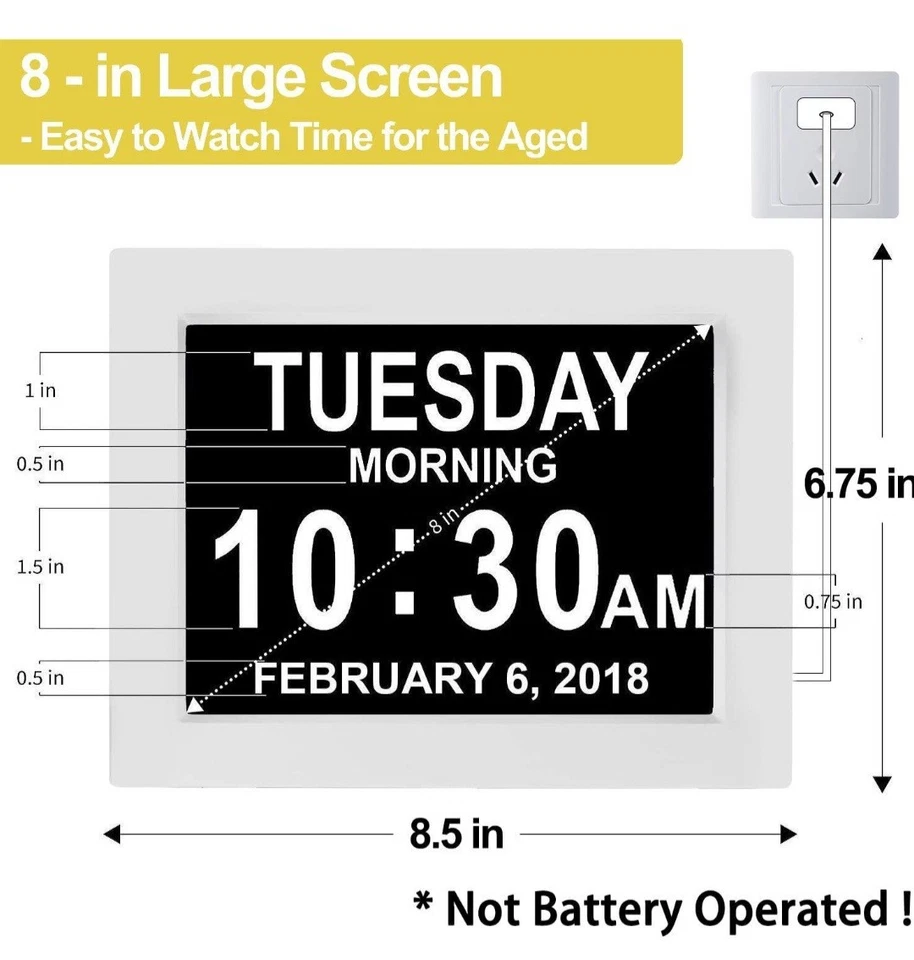 DayClox Pérdida de Memoria Calendario Digital Internacional Día Reloj Foto 2 de 4