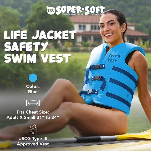 TRC Recreation Super Soft Adult XS Life Jacket Vinyl Coated Swim Vest(Open Box) image 2