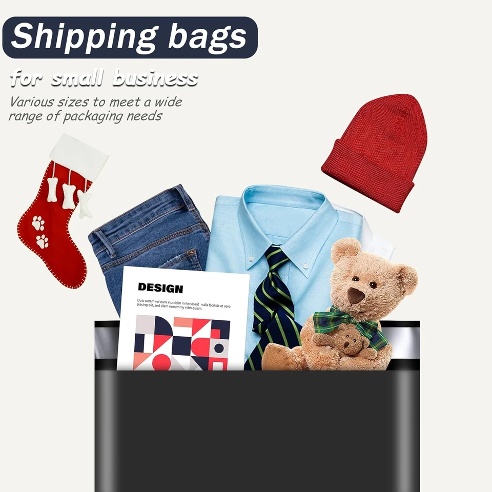 Bolsas de envío de sobres de plástico 100-1000 9x12 pulgadas negras de polietileno estándar de EE. UU. Foto 4 de 4