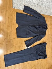Brooks Brothers 1818 Madison Wool Gray Striped Suit 43L (34/30 Pants) USA Made