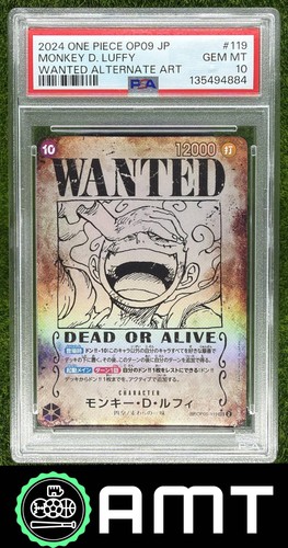Monkey D. Luffy PSA 10 2024 One Piece Japanese Wanted Alternate Art OP05-119 884