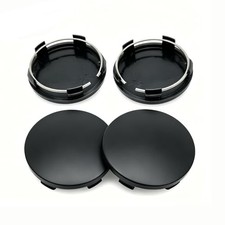 4 PCS Car Wheel Center Caps, Snap-in Wheel Center Hub Cover, 60MM/2.36In Black