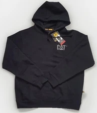 CAT Caterpillar black Hoodie sweater sweatshirt  Men’s Medium EMBROIDERED LOGO 