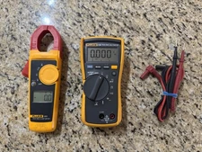 Fluke 116 True RMS Multimeter and Fluke 323 True RMS Clamp Meter with leads