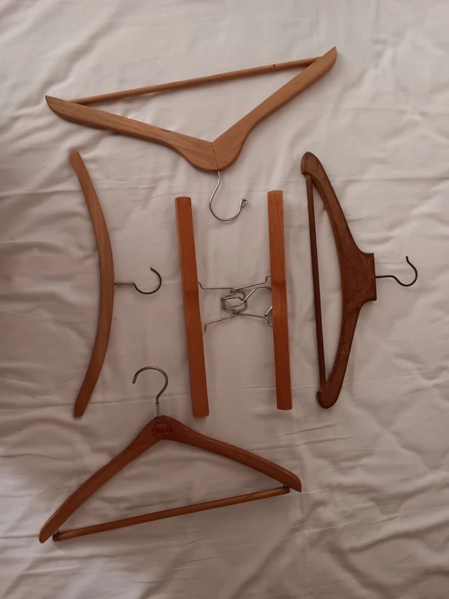 KADAX 3 Grucce In Legno Con Morsetti Metallici, Appendini Multiuso Per Pantaloni, Gonne E Camicie - 2