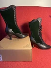 American Duchess Camille Black Green Boots Lace Up Size 8.5 New In Box