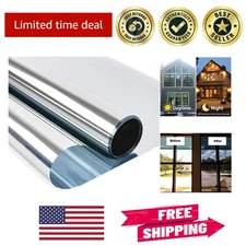 One Way Reflective Window Film - Daytime Privacy & UV Protection 17.5 x 78.7 in