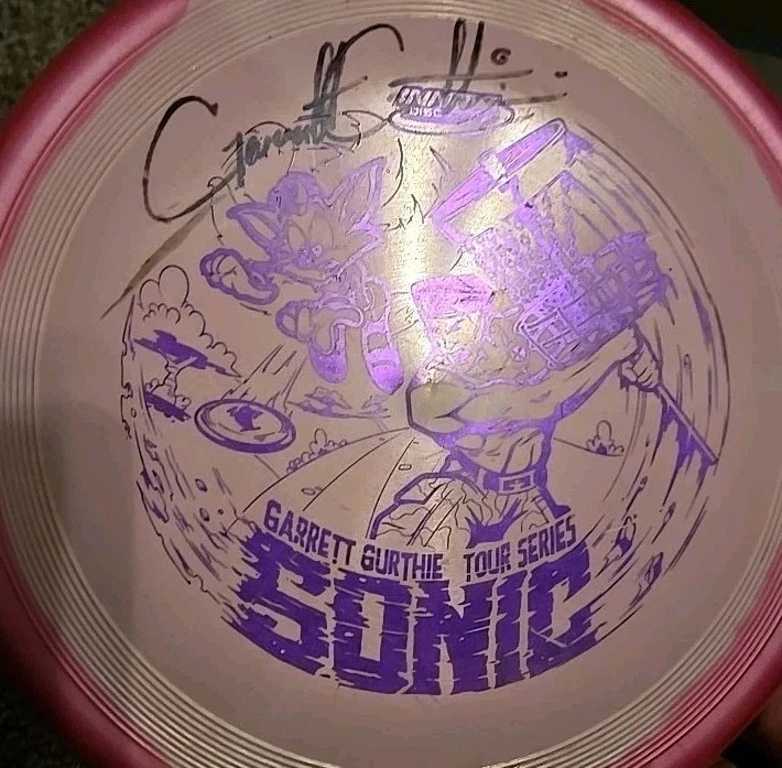 Garrett Gurthie Autographed Innova Sonic Tour Series Disc Golf - Dark Pink 174g - Image 4 of 4