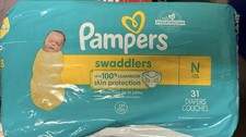 Pampers Swaddlers Newborn Size N Disposable Diapers 31 Count