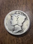 1919-D Mercury Dime - Actual Silver Coin Shown good Shape Same Day Shipping Free