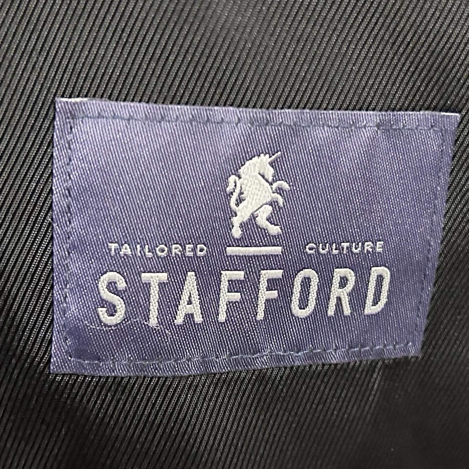 Stafford 58L Executive Sport Coat 100% Wool Black Two Button Double Vented - Image 3 of 4