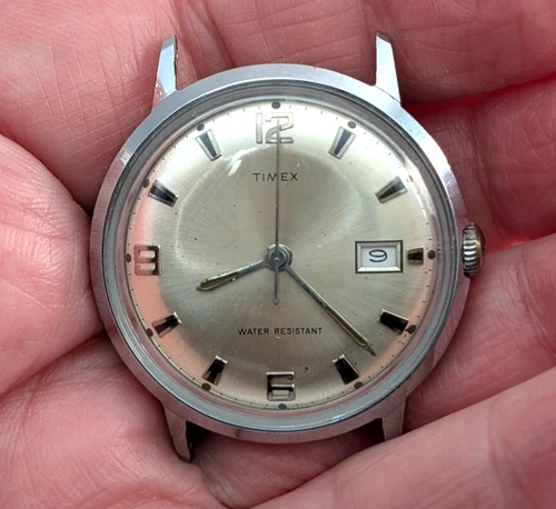 1970 TIMEX Marlin Calendar 2117 2570A Vintage 34mm Watch Movement PARTS REPAIR