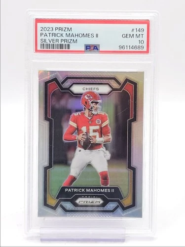 PATRICK MAHOMES II 2023 PANINI PRIZM NFL FOOTBALL SILVER CHIEFS PSA 10 Q2289