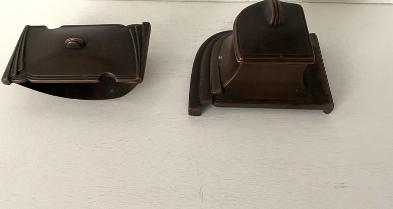 Art Deco Set  Jennings Brothers Inkwell And Blotter Marked J B 617 & J B 618 VTG