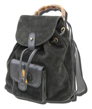 GUCCI 003 1956 0030 Mini Zaino Nero Scamosciato 1234 Autentico Donna