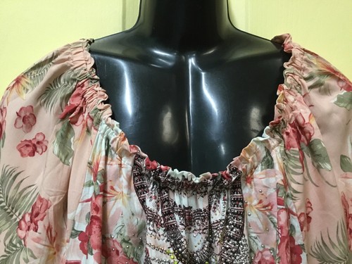AUTOGRAPH DUSTY PINK “KNOT” DIAMONTE FRONT 3/4 BELL SLEEVE TOP SZ 22 REDUCED $ - Picture 7 of 13