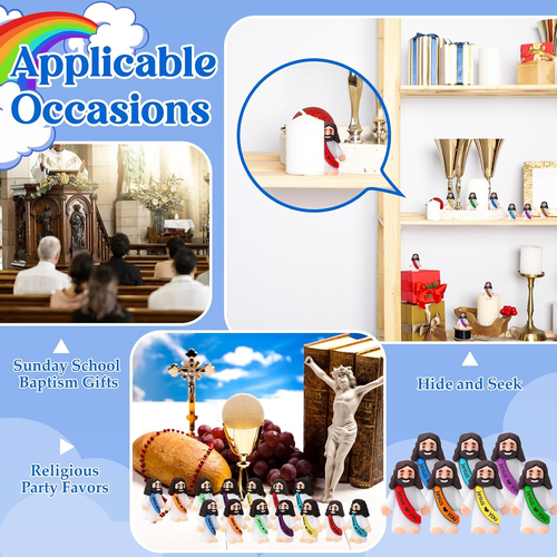 25Pcs Little Jesus Figures Original Design Jesus Love You Mini Rubber Jesus Toys - Picture 4 of 6
