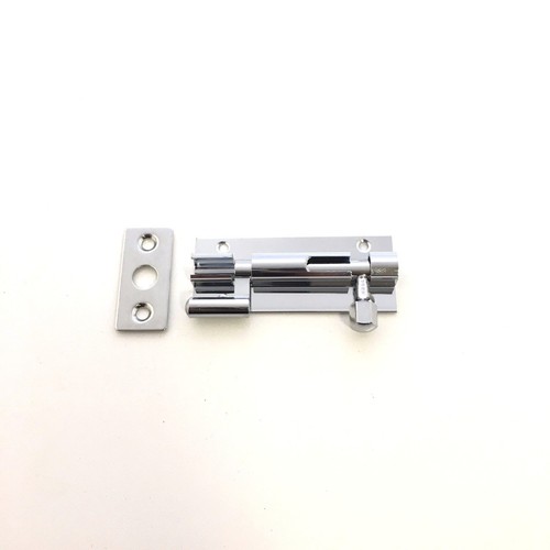 Barrel Slide Bolt Solid Polished Chrome Necked 2"/2.5"/3"/4"/6" x 25mm wide - Picture 3 of 6