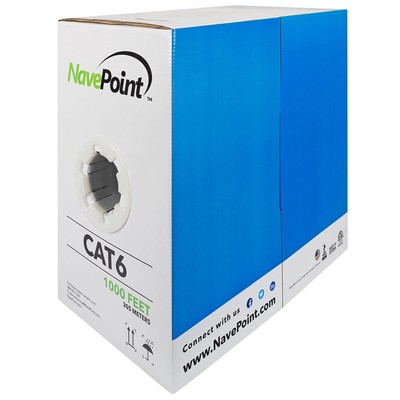 CAT6 Plenum CMP  Pure Copper UTP 23 AWG 250 MHz Network Ethernet - 1000 Ft Red
