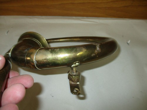 Vintage (35" Long) Brass Horn with Wall Mount Decoration Item (2 3/4" Opening) - Picture 8 of 12