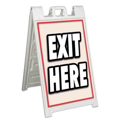 EXIT HERE Signicade 24x36 Aframe Sidewalk Sign Banner Decal SIGN