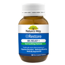 Nature's Way Restore IBS Relief+ 30 Tablets Gut Soothing Formula