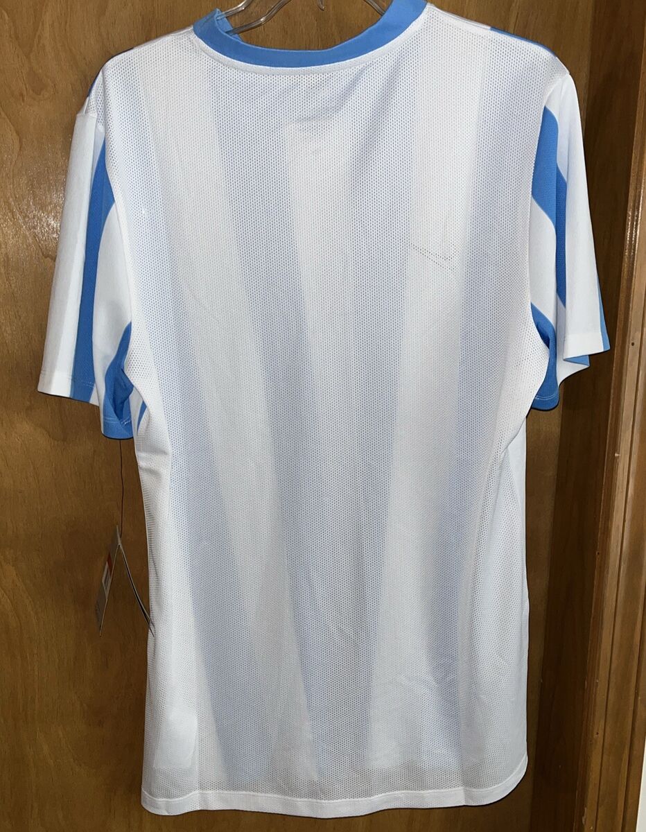 NIKE SOCCER ⚽️ LARGE BLUE/WHITE STRIPE SHORT SLEEVE SHIRT NIKE SOCCER ⚽️ LARGE BLUE/WHITE STRIPE SHORT SLEEVE SHIRT