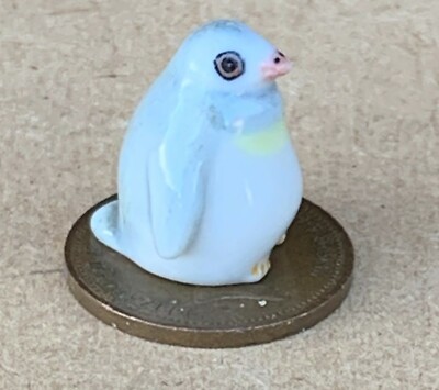 Puppenstube Keramik großer grauer Pinguin Maßstab 1:12 Tierschmuck C tumdee