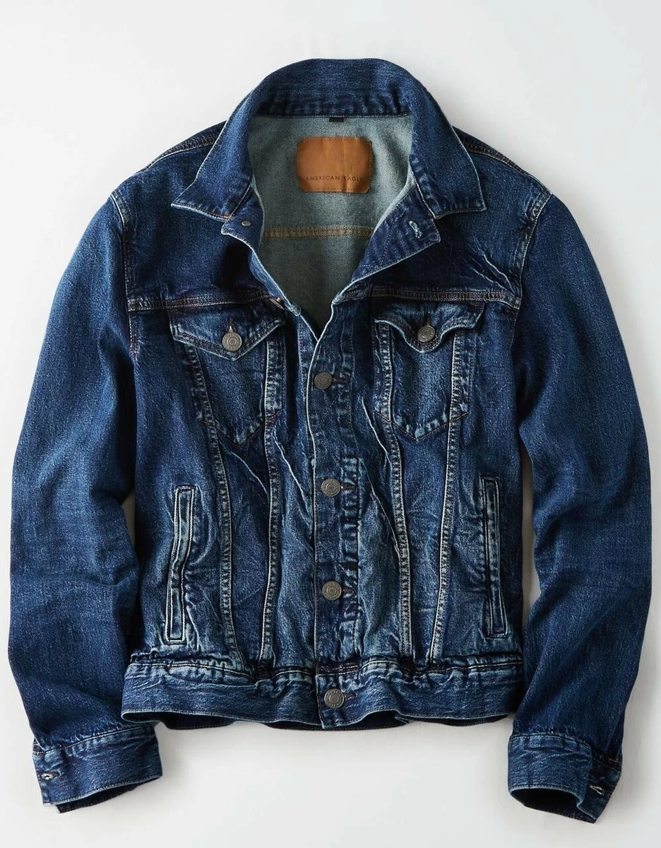American Eagle Dark Wash Denim Jacket Mens Size Small Excellent Condition