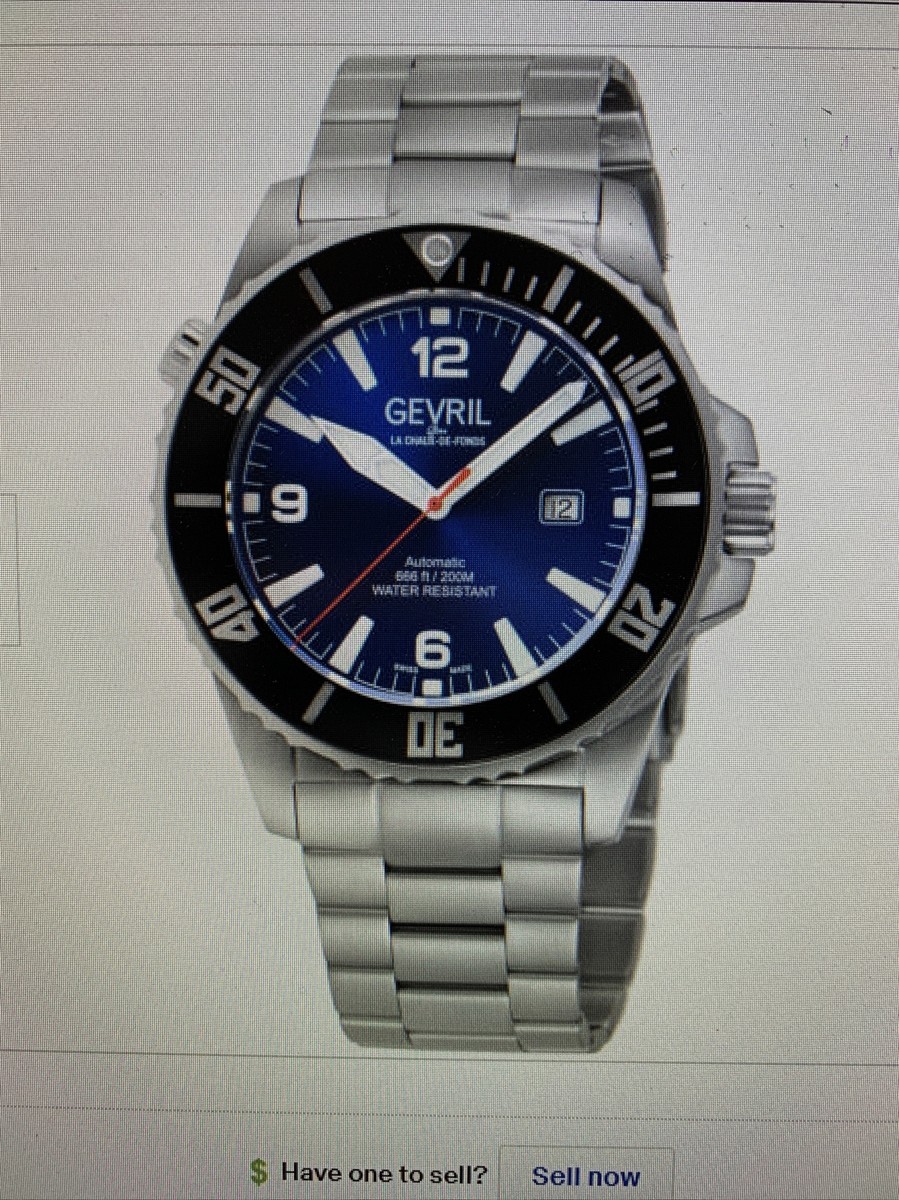 Gevril Men's 46601B Canal Street Swiss Automatic Sellita SW200