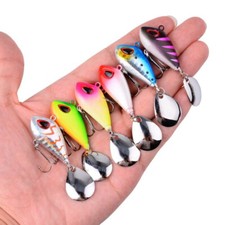 6pcs Metal Vib Fishing Micro Spinnerbait Bass Trout Sinking Bait Tail Blade Spin