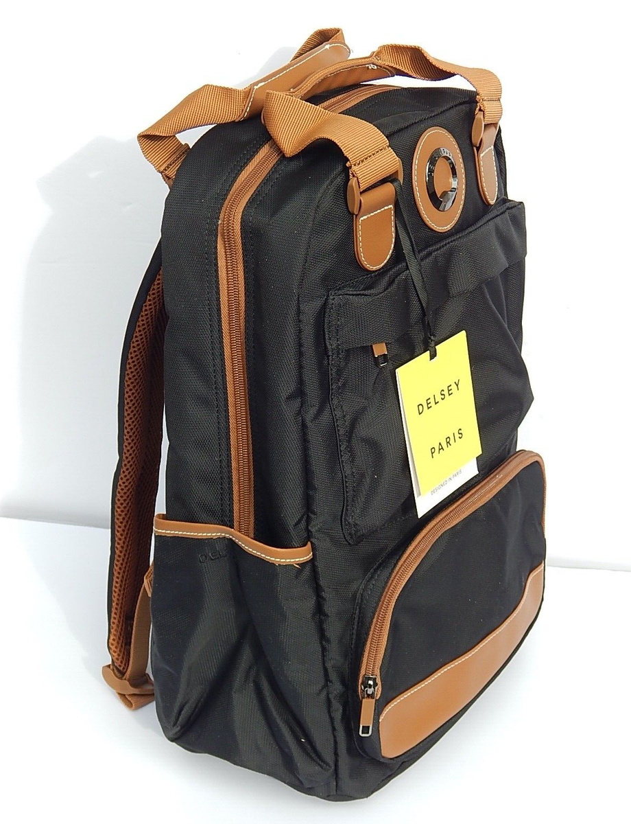 DELSEY PARIS FLANERIE SE Backpack BLACK/BROWN TRIM NEW WITH  display picture 1