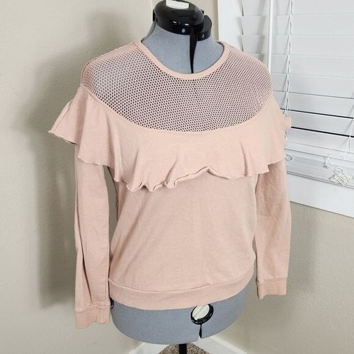 Almost Famous Pink Sweater Size L Fishnet - Picture 2 of 15
