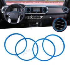 Blue Aluminum Air Vent Outer Outlet Circle Ring Trim For Toyota Tacoma 16-2023