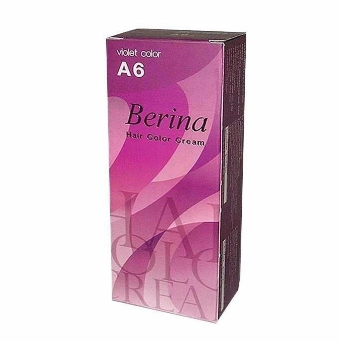 4 x TINTE PARA EL CABELLO BERINA A6 COLOR PÚRPURA VIOLETA Estilo Moda COLOR PERMANENTE CREMA Foto 4 de 4