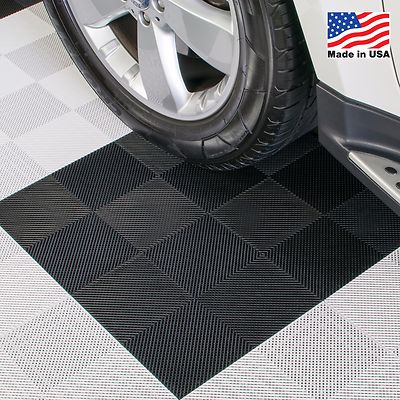Ez Diy Garage Floor Tiles Perforated Tiles Black Usa Made Ebay