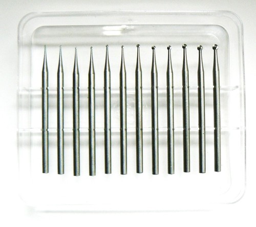 Jewelry Burs Set of 12 Round Burs Jewelers Ball Burs Fig 1 Round Rotary Tool Bit - Picture 4 of 9